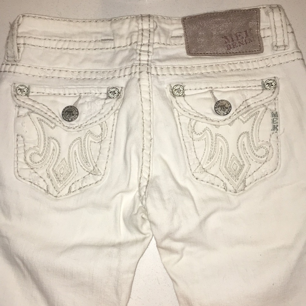 MEK Dallas white straight leg jeans